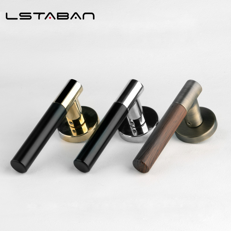 Furniture Hardware Wood - Zinc Alloy Golden Wood Grain Door