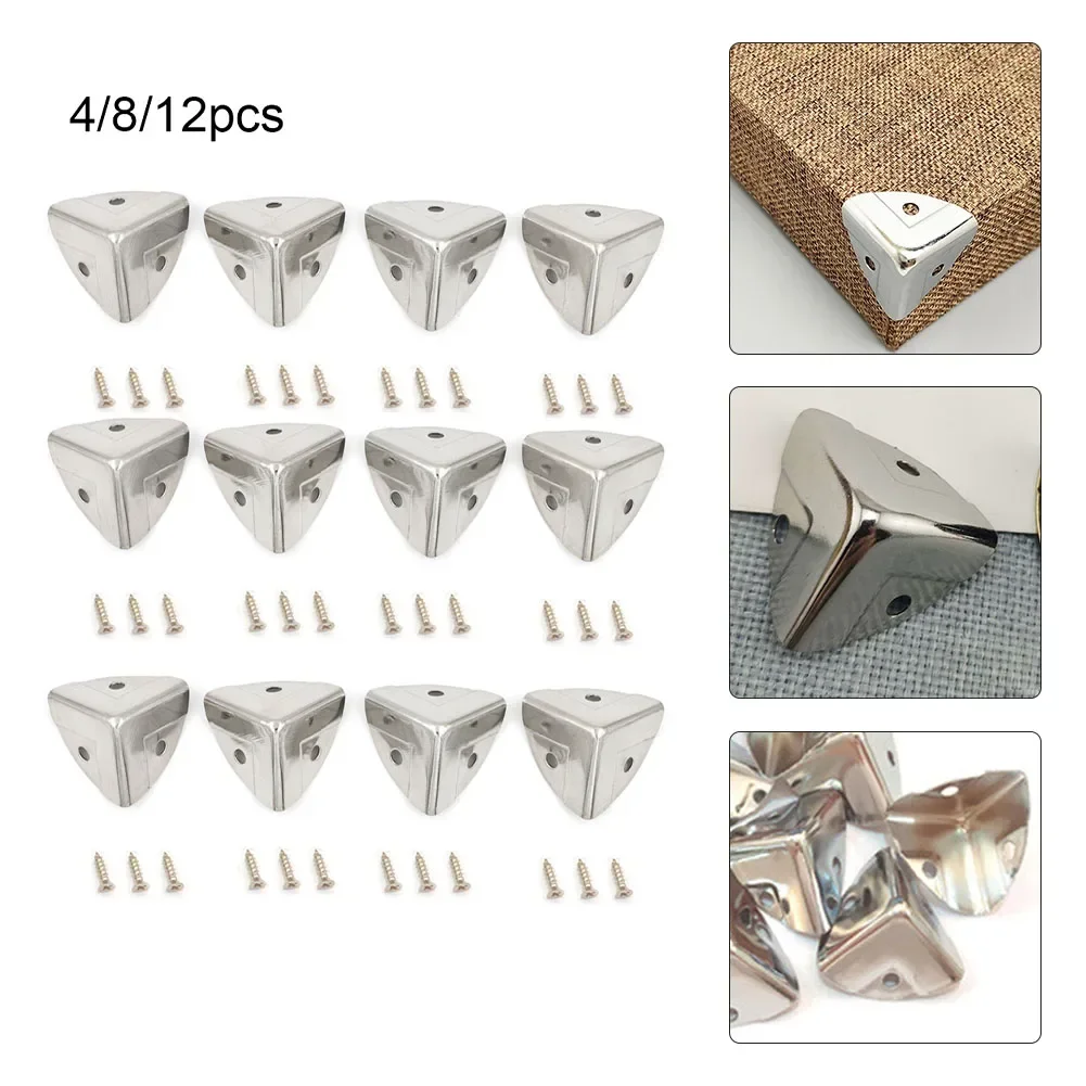 Furniture Hardware Wood - 4/8/12pc Metal Box Corner Protector Wooden