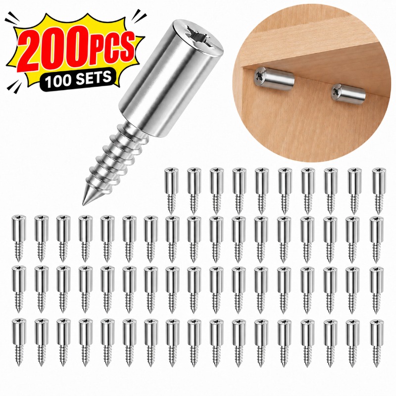 Shelf Peg Support - 5-100Sets Self Tapping Screws Cabinet Shelf