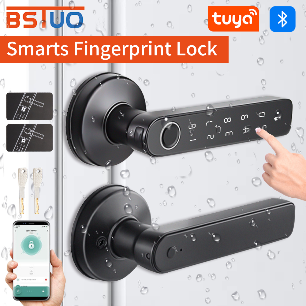 Door Handle Bar - Tuya Bluetooth Smart Door Lock, Fingerprint