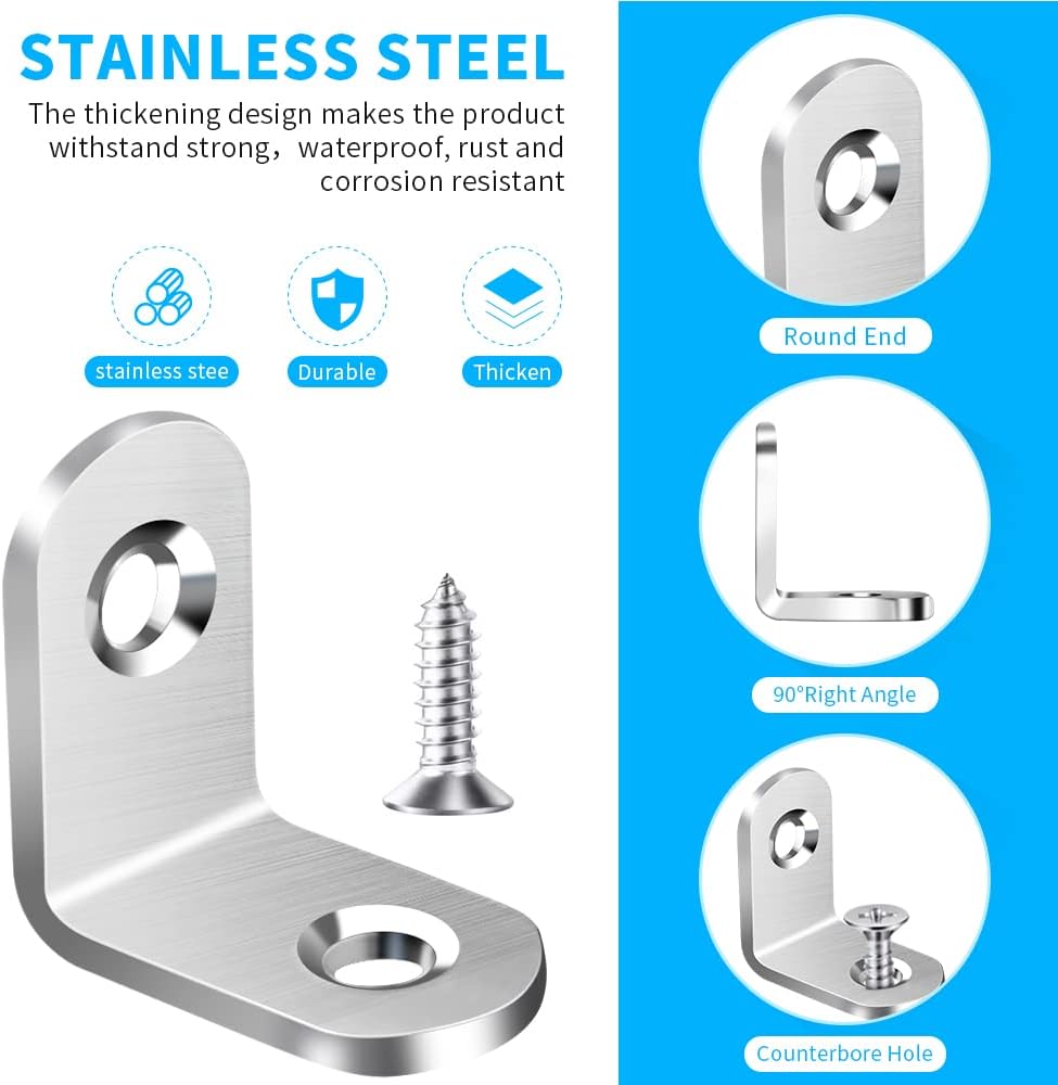 Stainless Steel L Bracket Corn - Furniture Hardware Wood 评论和价格