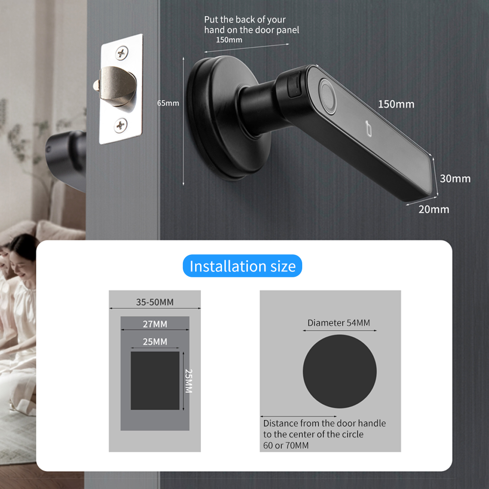 Tuya SmartLife APP BLE Smart F - Door Handle Bar 评论和价格