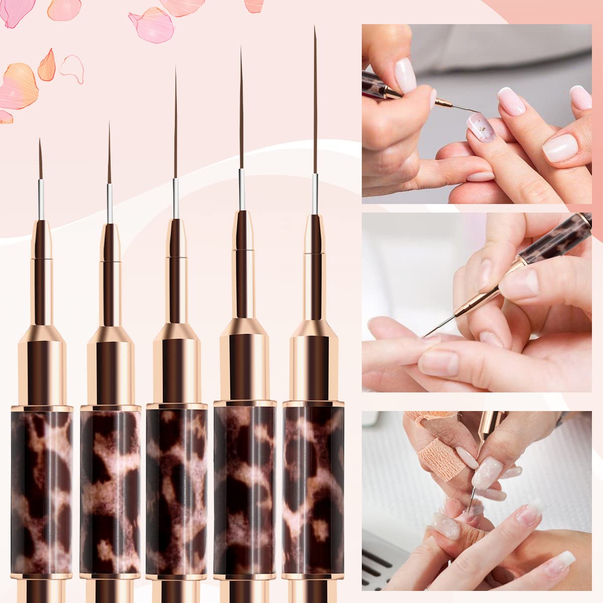 Liner Brush for Nails,5Pcs Dou - Furniture Hardware Nails 评论和价格