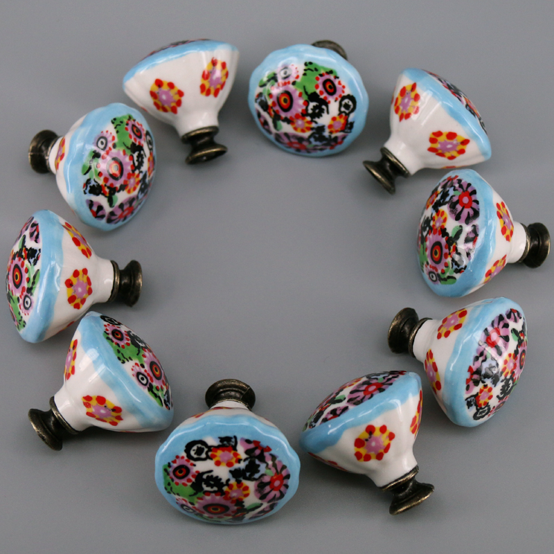 10PCS Colored Ceramic Knobs Un - Unique Furniture Hardware 评论和价格