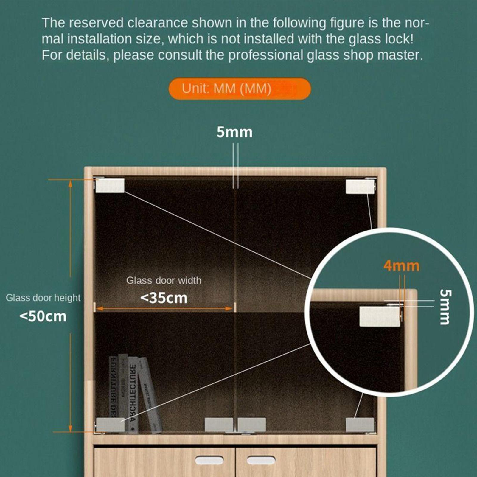 2pcs Non-Perforated Glass Door - Furniture Rotating Hardware 评论和价格