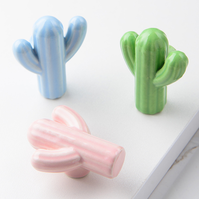 1/4pcs Colorful Ceramic Cactus - Unique Furniture Hardware 评论和价格