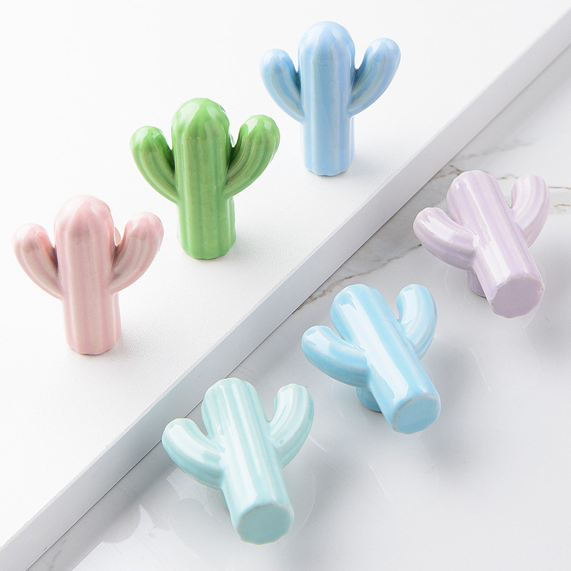 1/4pcs Colorful Ceramic Cactus - Unique Furniture Hardware 评论和价格