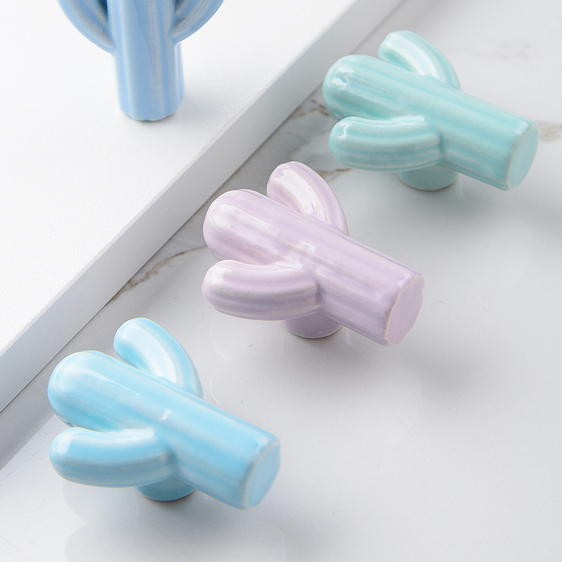 1/4pcs Colorful Ceramic Cactus - Unique Furniture Hardware 评论和价格