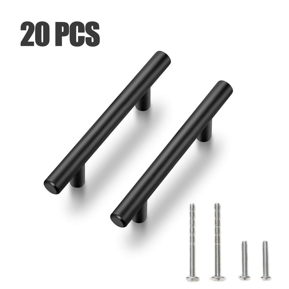 20 PCS Cabinet Pulls Matte Bla - Furniture Rotating Hardware 评论和价格
