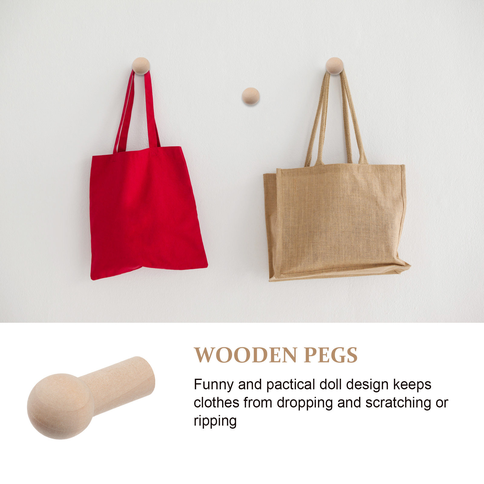 25pcs Wooden Clothes Hanger He - Shelf Peg Support 评论和价格