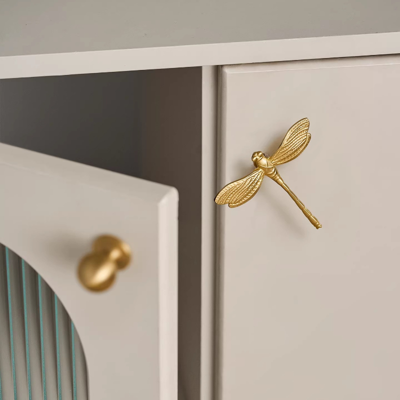 French Dragonfly Brass Cabinet - Unique Furniture Hardware 评论和价格